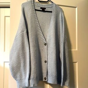 Light blue button up cardigan
